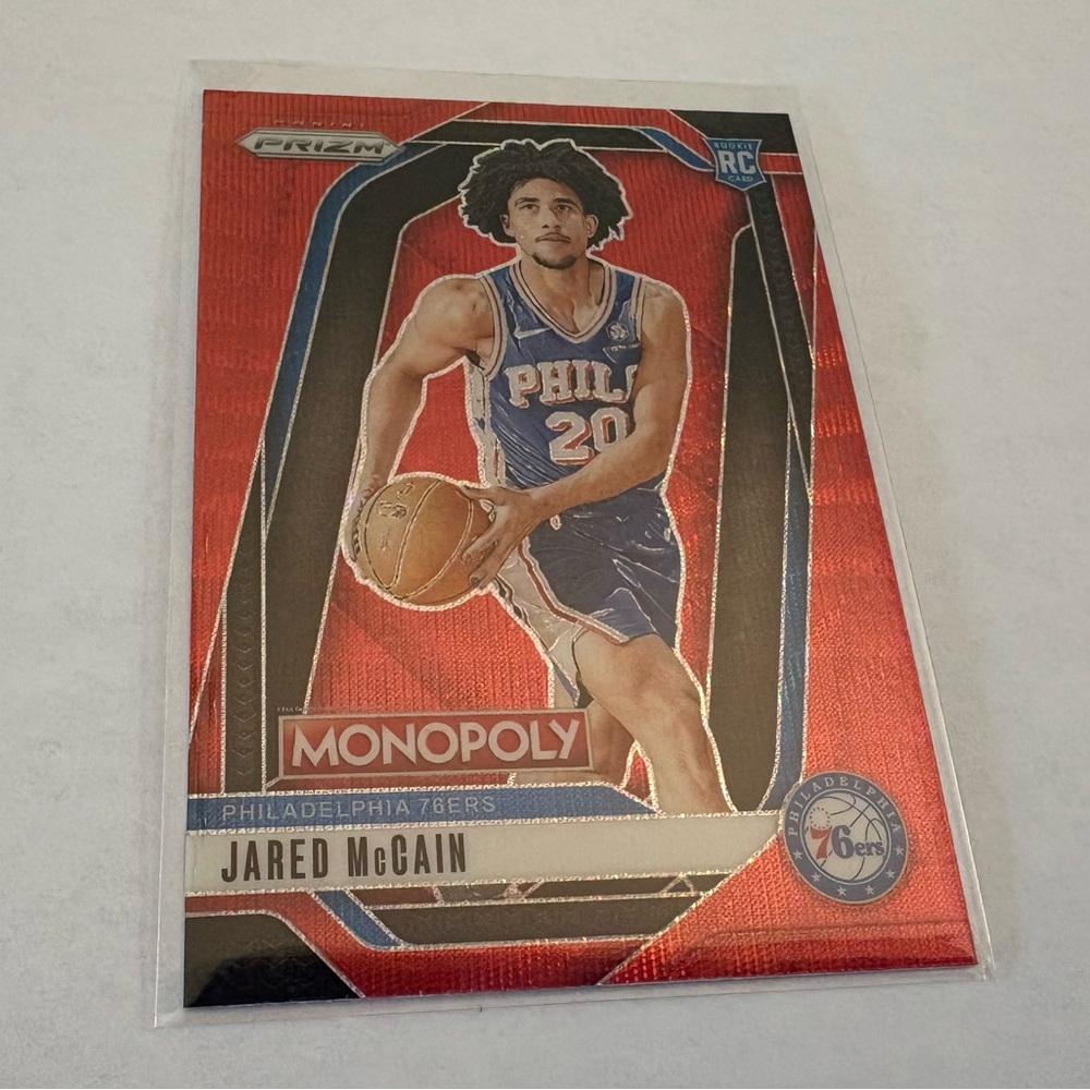 NBA Prizm Jared McCain Rookie Basketball Card Red Prizm